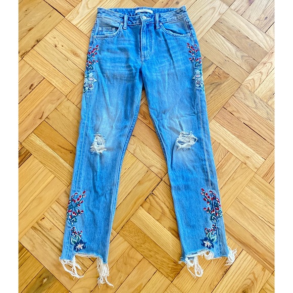 Tularosa Hailey Straight Leg Floral Print Jeans in Tala - Picture 6 of 15